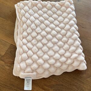 Pottery Barn Baby Modern Pink Textured Knit Blanket 30x40 blush